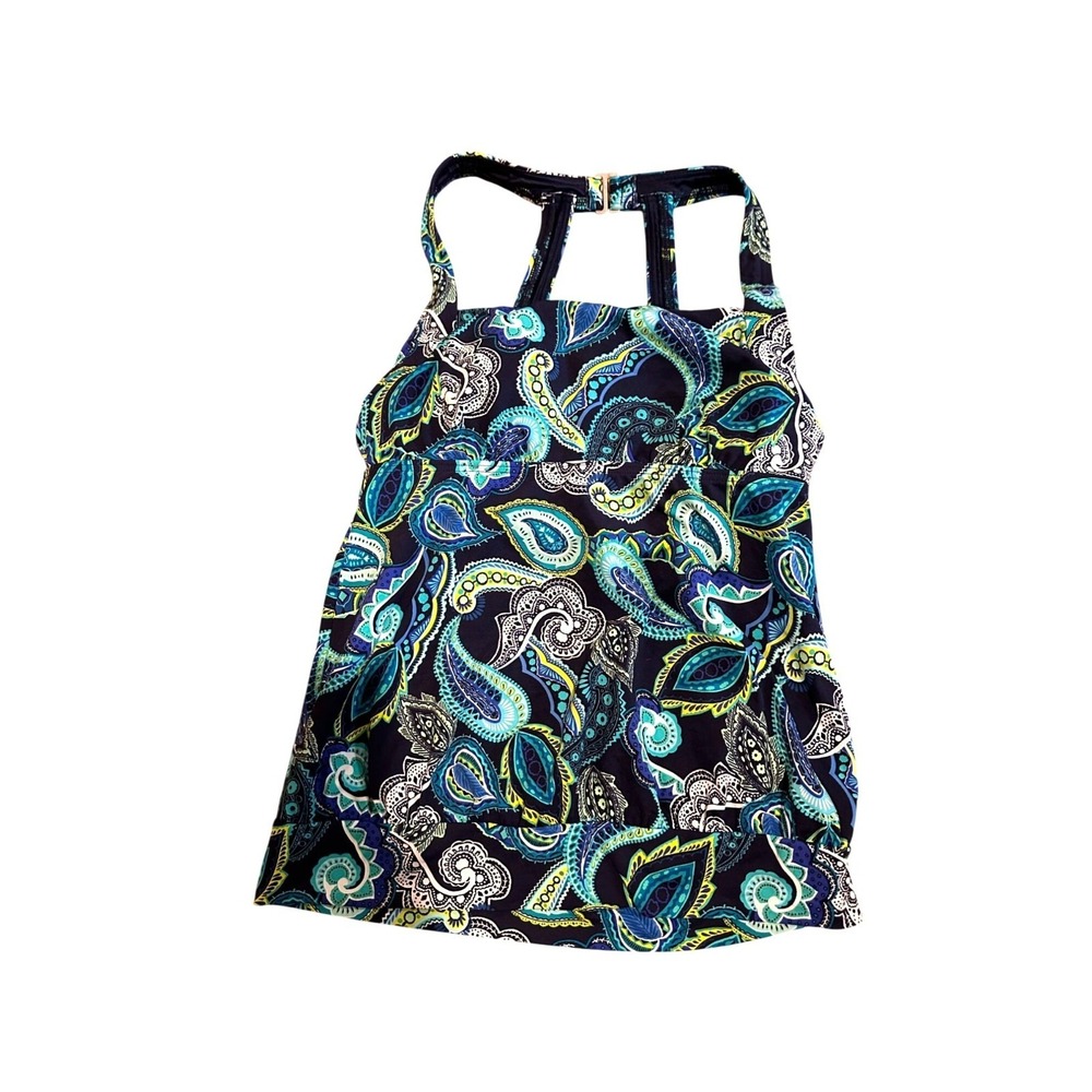 Lands' End Women's Tankini Top –‎ Size 2 – Paisley Print